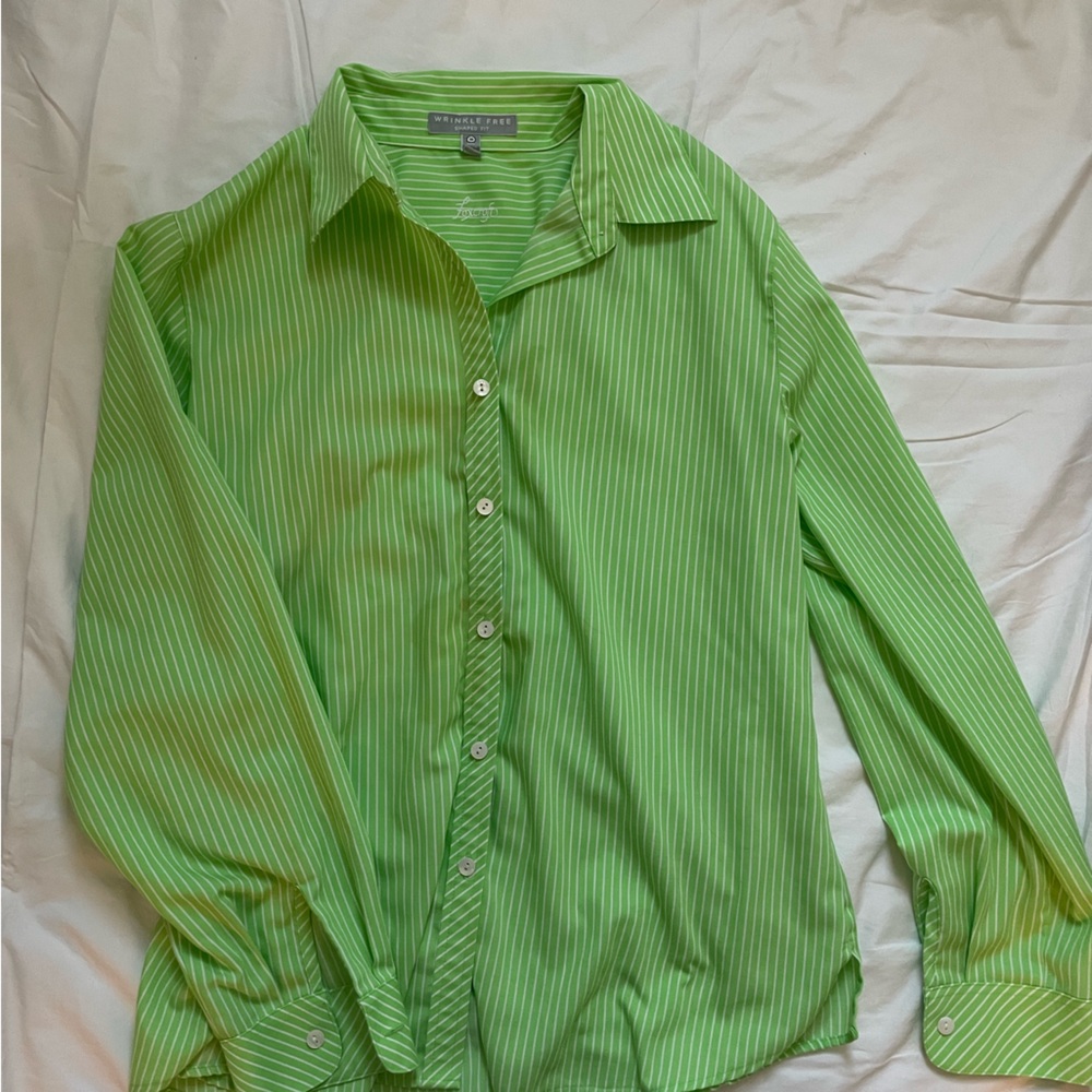 FoxCroft Button-up Green Blouse